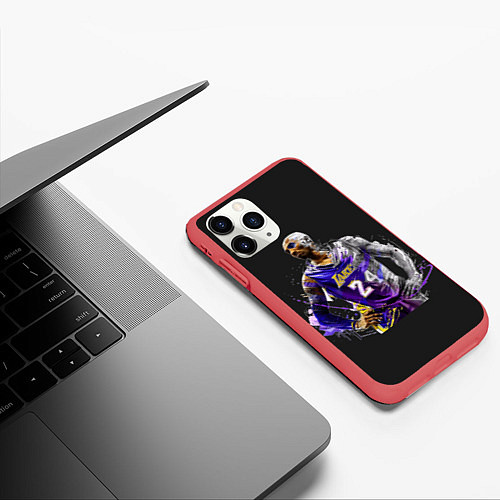 Чехол iPhone 11 Pro матовый Kobe Bryant / 3D-Красный – фото 3