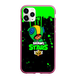 Чехол iPhone 11 Pro матовый BRAWL STARS LEON, цвет: 3D-малиновый