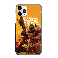 Чехол iPhone 11 Pro матовый Doom Slayer, цвет: 3D-серый