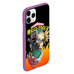 Чехол iPhone 11 Pro матовый MY HERO ACADEMIA яркое пламя, цвет: 3D-фиолетовый — фото 2