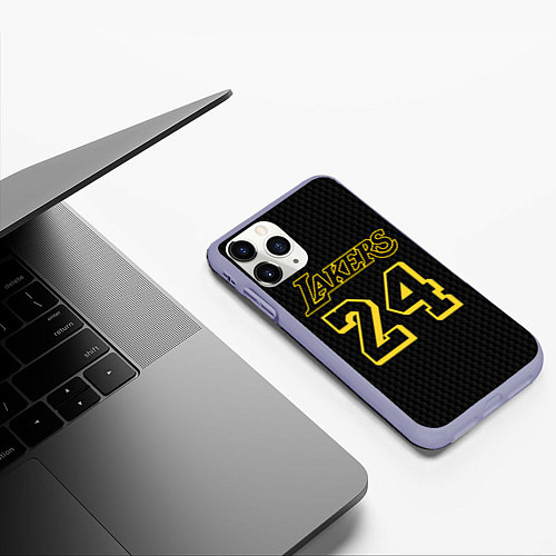 Чехол iPhone 11 Pro матовый Kobe Bryant / 3D-Светло-сиреневый – фото 3