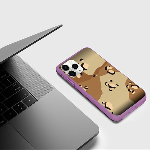 Чехол iPhone 11 Pro матовый ПОЛЕВОЙ АРМЕЙСКИЙ / 3D-Фиолетовый – фото 3