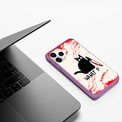 Чехол iPhone 11 Pro матовый What cat, цвет: 3D-фиолетовый — фото 2