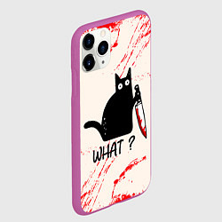 Чехол iPhone 11 Pro матовый What cat, цвет: 3D-фиолетовый — фото 2