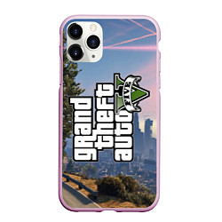 Чехол iPhone 11 Pro матовый GTA 5, цвет: 3D-розовый