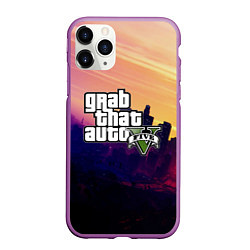 Чехол iPhone 11 Pro матовый GTA 5, цвет: 3D-фиолетовый