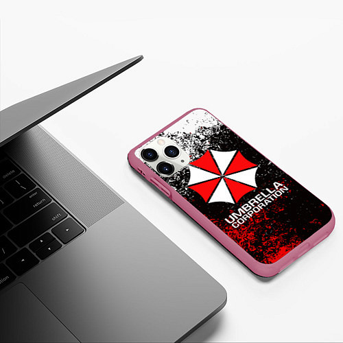 Чехол iPhone 11 Pro матовый UMBRELLA CORP / 3D-Малиновый – фото 3