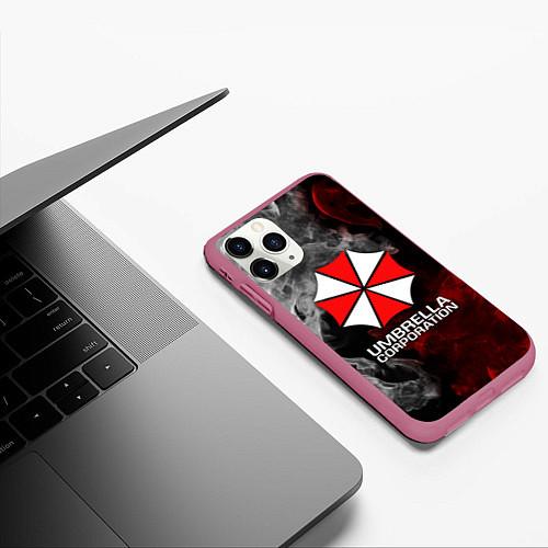 Чехол iPhone 11 Pro матовый UMBRELLA CORP / 3D-Малиновый – фото 3