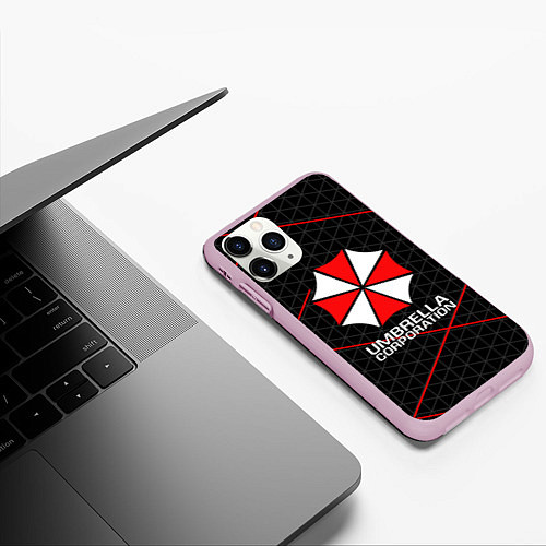 Чехол iPhone 11 Pro матовый UMBRELLA CORP / 3D-Розовый – фото 3