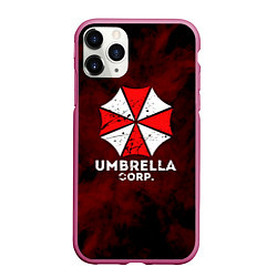 Чехол iPhone 11 Pro матовый UMBRELLA CORP, цвет: 3D-малиновый