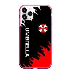 Чехол iPhone 11 Pro матовый UMBRELLA CORP, цвет: 3D-малиновый