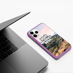 Чехол iPhone 11 Pro матовый Grand Theft Auto 5, цвет: 3D-фиолетовый — фото 2