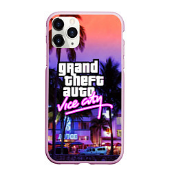 Чехол iPhone 11 Pro матовый Grand Theft Auto Vice City, цвет: 3D-розовый