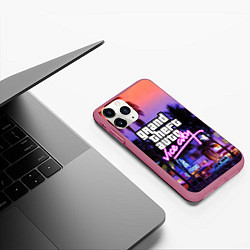 Чехол iPhone 11 Pro матовый Grand Theft Auto Vice City, цвет: 3D-малиновый — фото 2