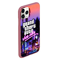 Чехол iPhone 11 Pro матовый Grand Theft Auto Vice City, цвет: 3D-малиновый — фото 2