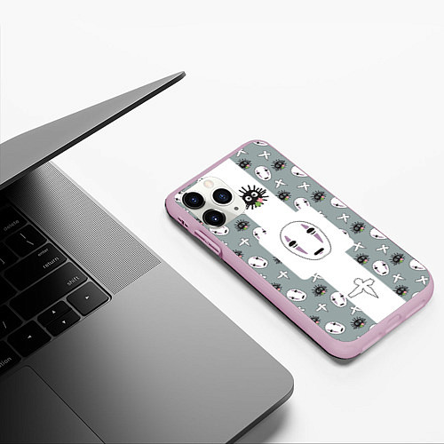 Чехол iPhone 11 Pro матовый Аниме Унесенные призраками / 3D-Розовый – фото 3