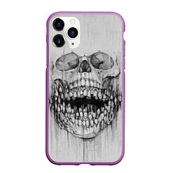 Чехол iPhone 11 Pro матовый Dentist skull, цвет: 3D-фиолетовый