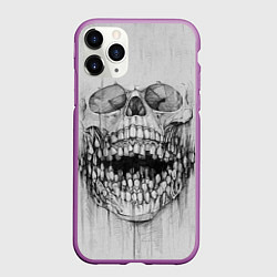 Чехол iPhone 11 Pro матовый Dentist skull, цвет: 3D-фиолетовый