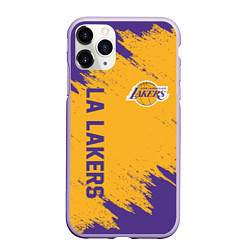 Чехол iPhone 11 Pro матовый LA LAKERS, цвет: 3D-светло-сиреневый