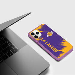 Чехол iPhone 11 Pro матовый LA LAKERS, цвет: 3D-фиолетовый — фото 2