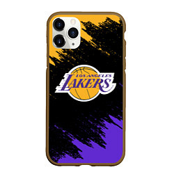 Чехол iPhone 11 Pro матовый LA LAKERS, цвет: 3D-коричневый