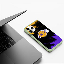 Чехол iPhone 11 Pro матовый LA LAKERS, цвет: 3D-салатовый — фото 2