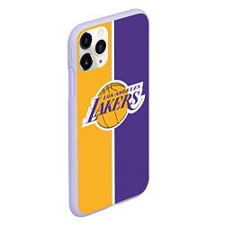 Чехол iPhone 11 Pro матовый LA LAKERS, цвет: 3D-светло-сиреневый — фото 2