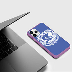 Чехол iPhone 11 Pro матовый Физфак МГУ, цвет: 3D-фиолетовый — фото 2