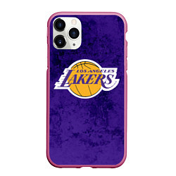 Чехол iPhone 11 Pro матовый LA LAKERS, цвет: 3D-малиновый