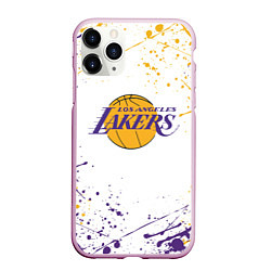 Чехол iPhone 11 Pro матовый LA LAKERS, цвет: 3D-розовый