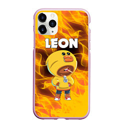 Чехол iPhone 11 Pro матовый BRAWL STARS SALLY LEON, цвет: 3D-розовый