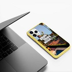 Чехол iPhone 11 Pro матовый GTA 5, цвет: 3D-желтый — фото 2