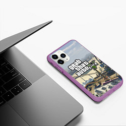 Чехол iPhone 11 Pro матовый GTA 5, цвет: 3D-фиолетовый — фото 2