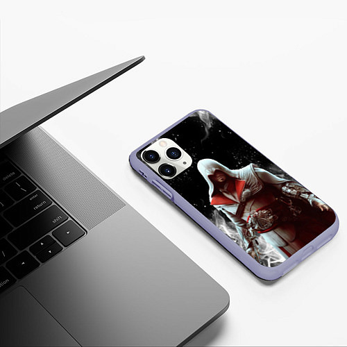 Чехол iPhone 11 Pro матовый ASSASSINS CREED / 3D-Светло-сиреневый – фото 3