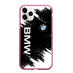 Чехол iPhone 11 Pro матовый BMW, цвет: 3D-малиновый