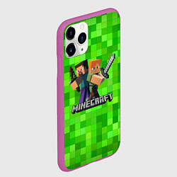 Чехол iPhone 11 Pro матовый MINECRAFT, цвет: 3D-фиолетовый — фото 2