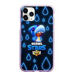 Чехол iPhone 11 Pro матовый Brawl Stars Leon Shark, цвет: 3D-сиреневый