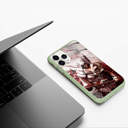 Чехол iPhone 11 Pro матовый ASSASSINS CREED / 3D-Салатовый – фото 3