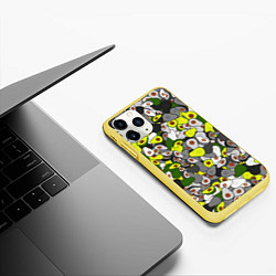 Чехол iPhone 11 Pro матовый Камуфляж с авокадо, цвет: 3D-желтый — фото 2