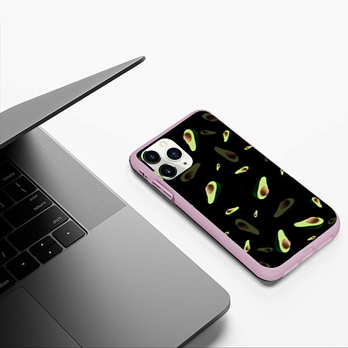 Чехол iPhone 11 Pro матовый Авокадо / 3D-Розовый – фото 3