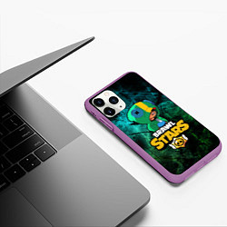 Чехол iPhone 11 Pro матовый Brawl Stars, цвет: 3D-фиолетовый — фото 2