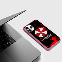 Чехол iPhone 11 Pro матовый UMBRELLA CORP, цвет: 3D-малиновый — фото 2