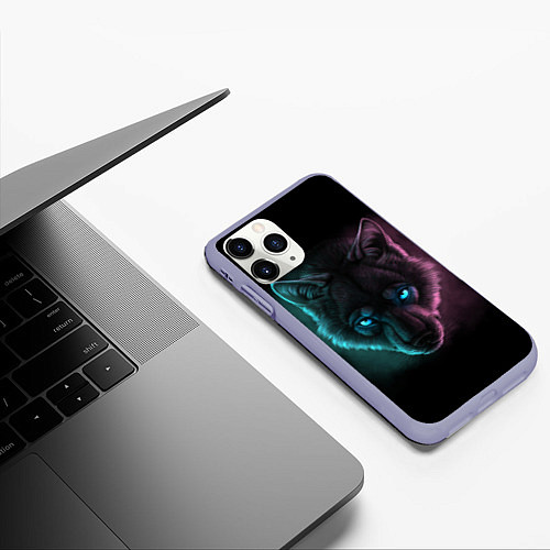 Чехол iPhone 11 Pro матовый Neon Style / 3D-Светло-сиреневый – фото 3