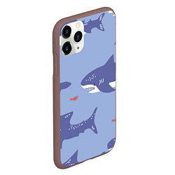 Чехол iPhone 11 Pro матовый Акулий косяк, цвет: 3D-коричневый — фото 2