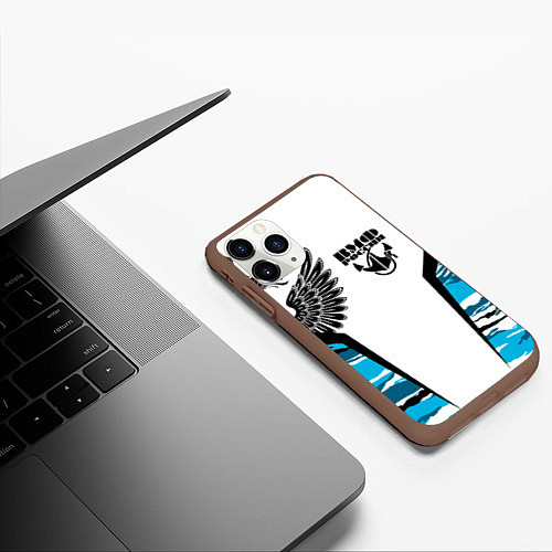 Чехол iPhone 11 Pro матовый ВМФ России камуфляж / 3D-Коричневый – фото 3
