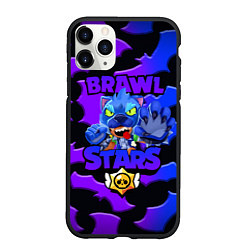 Чехол iPhone 11 Pro матовый BRAWL STARS LEON WOLF BAT, цвет: 3D-черный