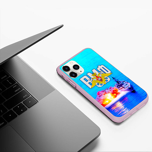 Чехол iPhone 11 Pro матовый ВМФ / 3D-Розовый – фото 3