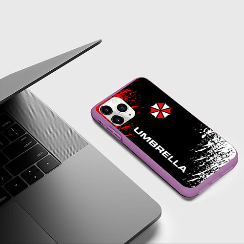 Чехол iPhone 11 Pro матовый UMBRELLA CORPORATION / 3D-Фиолетовый – фото 3