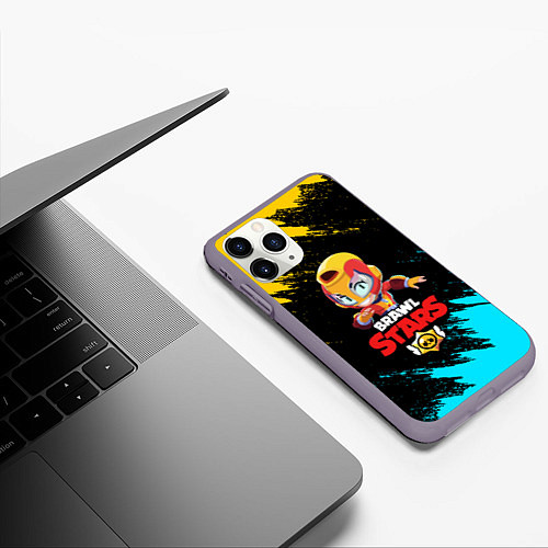 Чехол iPhone 11 Pro матовый BRAWL STARS MAX / 3D-Серый – фото 3