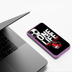 Чехол iPhone 11 Pro матовый One Life Many Fight, цвет: 3D-фиолетовый — фото 2